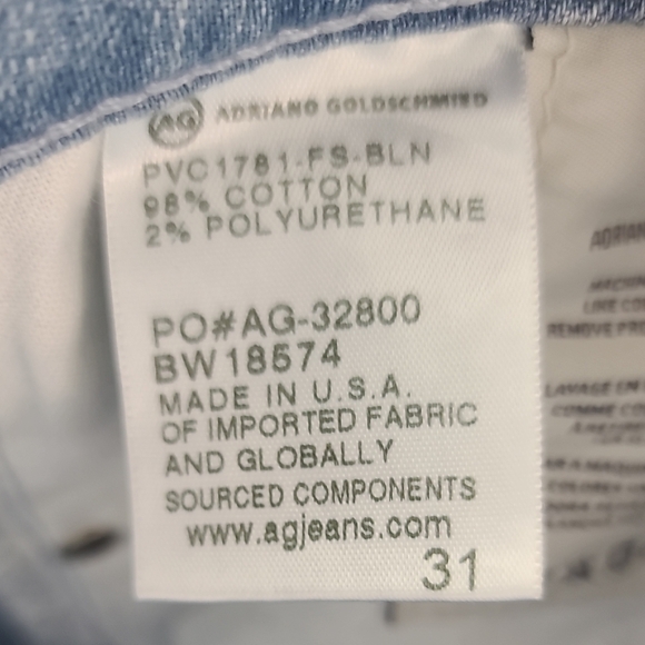 ADRIANO GOLDSCHMIED The Mid Rise Stevie Capri Slim Straight Soft Denim Size 31 - Picture 3 of 14